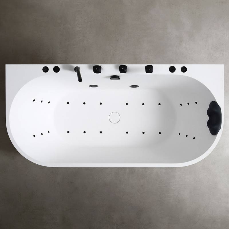 MUE-005BW Wanna wolnostojąca przyścienna SPA z hydromasażem 170X85X65CM
