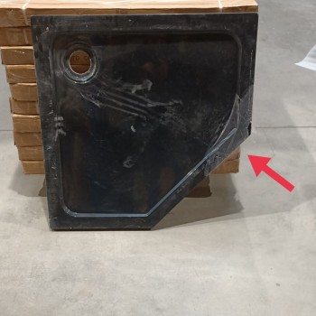 Brodzik pięciokątny 90x90 ST07B black czarny syfon 5cm płytki niski diamond uszkodzony4