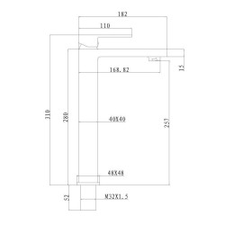 BATERIA ŁAZIENKOWA UMYWALKOWA F211HC ZŁOTA