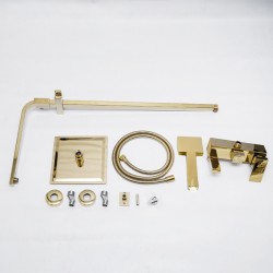 BATERIA PRYSZNICOWA ŁAZIENKOWA Z DESZCZOWNICĄ F170C ZŁOTA