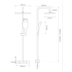 BATERIA PRYSZNICOWA NATYNKOWA F10-GR SZARA LCD