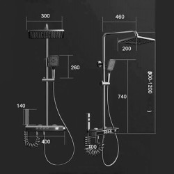 BATERIA PRYSZNICOWA NATYNKOWA F19-GR SZARA LCD