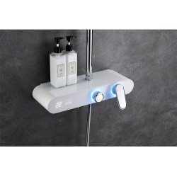 BATERIA PRYSZNICOWA NATYNKOWA F700W BIAŁA LCD