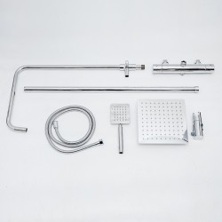 BATERIA PRYSZNICOWA Z TERMOSTATEM I DESZCZOWNICĄ T151A CHROM