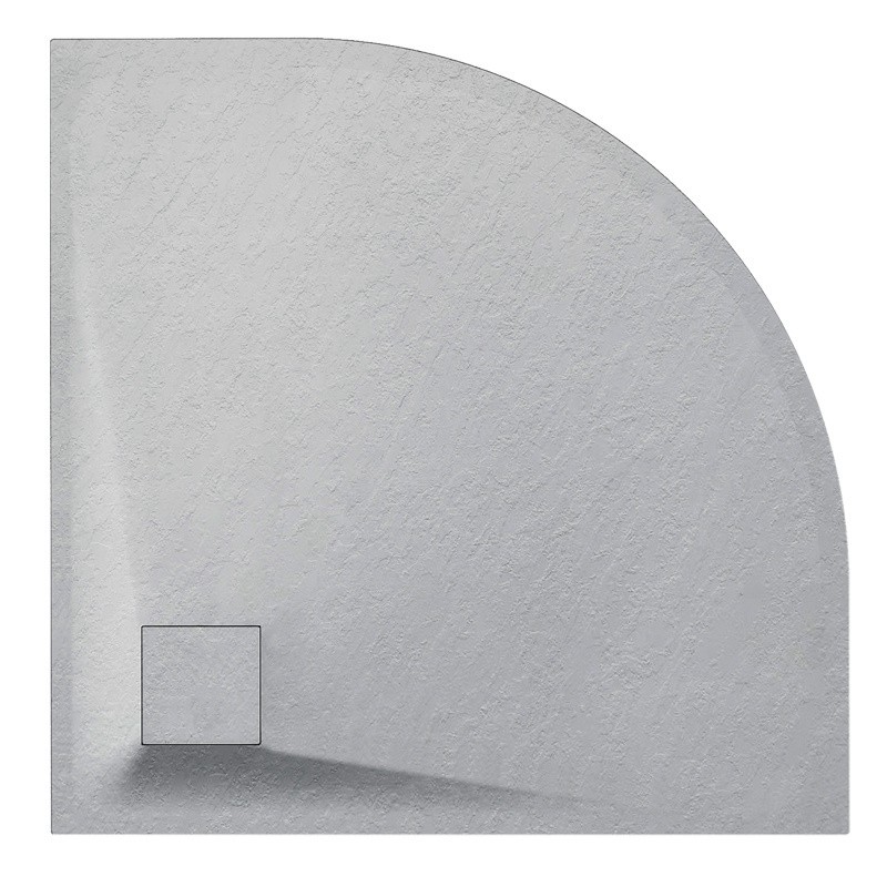 BRODZIK PRYSZNICOWY KAMIENNY PÓŁOKRĄGŁY ALBA SZARY 90x90 CM BRODZIK PRYSZNICOWY KAMIENNY PÓŁOKRĄGŁY ALBA SZARY 90x90 CM