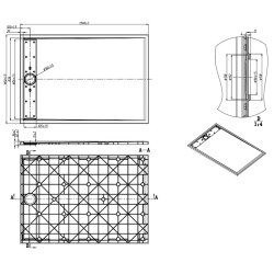 BRODZIK PRYSZNICOWY KAMIENNY PROSTOKĄTNY SLIM DEKO CZARNY 130x90 CM