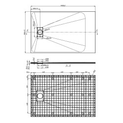 BRODZIK PRYSZNICOWY KAMIENNY PROSTOKĄTNY SLIM JUKO BIAŁY 140x90 CM