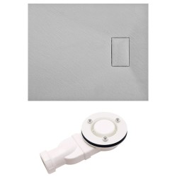BRODZIK PRYSZNICOWY KAMIENNY PROSTOKĄTNY SLIM JUKO SZARY 100x80 CM