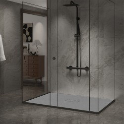BRODZIK PRYSZNICOWY KAMIENNY PROSTOKĄTNY SLIM JUKO SZARY 120x100 CM