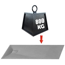 BRODZIK PRYSZNICOWY KAMIENNY PROSTOKĄTNY SLIM JUKO SZARY 120x100 CM