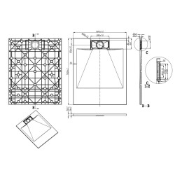 BRODZIK PRYSZNICOWY KAMIENNY PROSTOKĄTNY SLIM MIKO CZARNY 100x80 CM