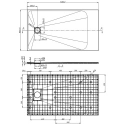BRODZIK PRYSZNICOWY KAMIENNY PROSTOKĄTNY SLIM RIKO BIAŁY 140x80 CM