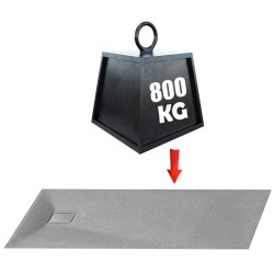BRODZIK PRYSZNICOWY KAMIENNY PROSTOKĄTNY SLIM RIKO SZARY 140x80 CM