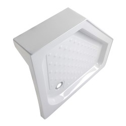 BRODZIK PRYSZNICOWY PIĘCIOKĄTNY WYSOKI SXL07A BIAŁY 80x80 CM