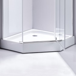 BRODZIK PRYSZNICOWY PIĘCIOKĄTNY WYSOKI SXL07A BIAŁY 80x80 CM