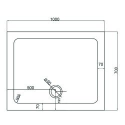 BRODZIK PRYSZNICOWY PROSTOKĄTNY SLIM ST05A BIAŁY 100x70 CM