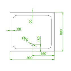 BRODZIK PRYSZNICOWY PROSTOKĄTNY WYSOKI SXL03B CZARNY 90x80 CM