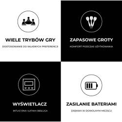 DART TARCZA ELEKTRONICZNA DO GRY W RZUTKI FORT