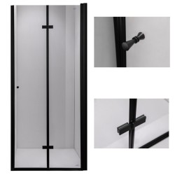 DRZWI PRYSZNICOWE SH01A CZARNE 80 CM 6 MM