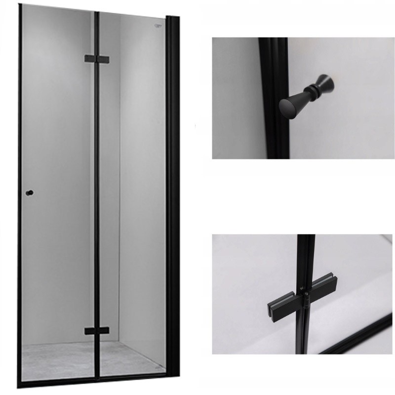 DRZWI PRYSZNICOWE SH01F CZARNE 130 CM 6 MM DRZWI PRYSZNICOWE SH01F CZARNE 130 CM 6 MM