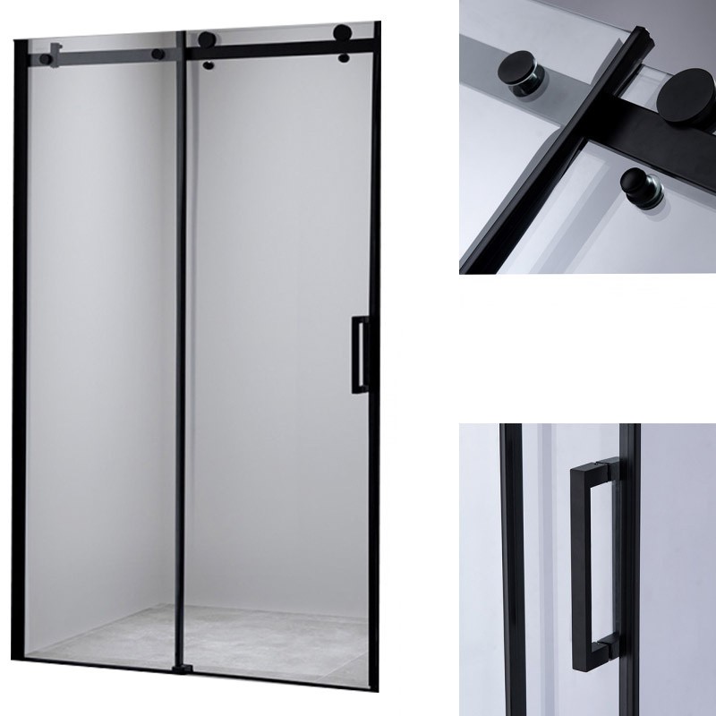 DRZWI PRYSZNICOWE SH03B CZARNE 95-100 CM 8 MM DRZWI PRYSZNICOWE SH03B CZARNE 95-100 CM 8 MM