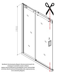 DRZWI PRYSZNICOWE SH03B CZARNE 95-100 CM 8 MM