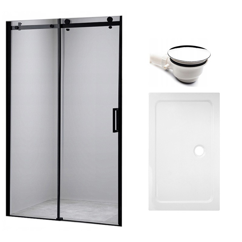 DRZWI PRYSZNICOWE Z BRODZIKIEM SH03B/ST03A CZARNE/BIAŁY 95-100/100x80 CM 8 MM DRZWI PRYSZNICOWE Z BRODZIKIEM SH03B/ST03A CZARNE/BIAŁY 95-100/100x80 CM 8 MM