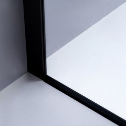 DRZWI PRYSZNICOWE Z BRODZIKIEM SH03B/ST03A CZARNE/BIAŁY 95-100/100x80 CM 8 MM
