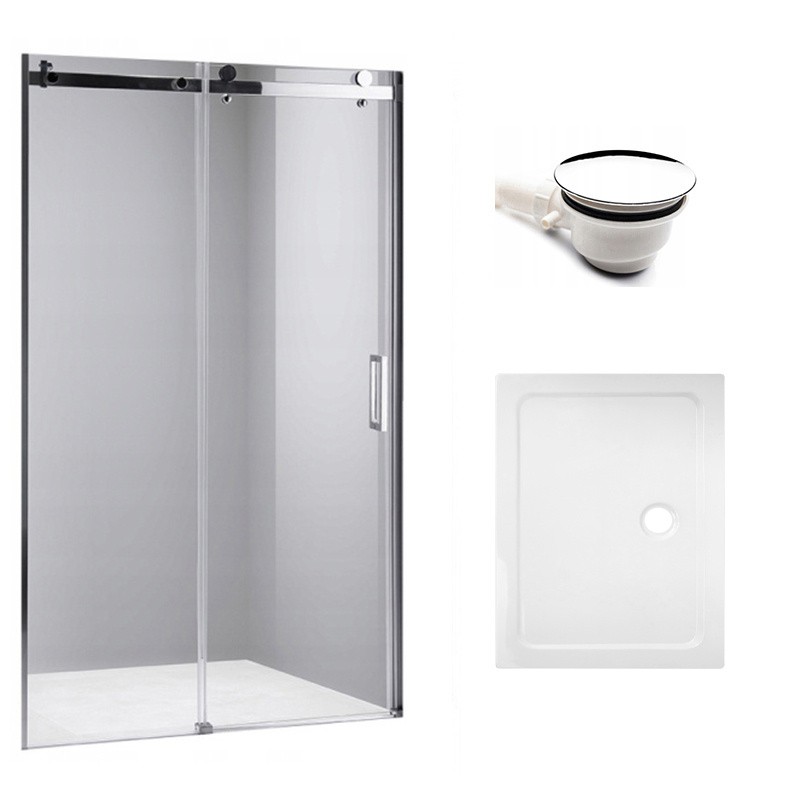 DRZWI PRYSZNICOWE Z BRODZIKIEM SH03B/ST04A CHROM/BIAŁY 95-100/100x90 CM 8 MM DRZWI PRYSZNICOWE Z BRODZIKIEM SH03B/ST04A CHROM/BIAŁY 95-100/100x90 CM 8 MM