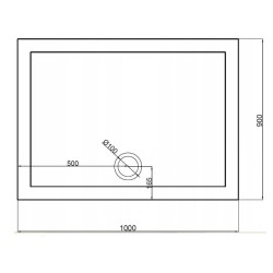 DRZWI PRYSZNICOWE Z BRODZIKIEM SH03B/ST04A CHROM/BIAŁY 95-100/100x90 CM 8 MM