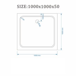 DRZWI PRYSZNICOWE Z BRODZIKIEM SH03B/ST06A CHROM/CZARNY 95-100/100x100 CM 8 MM