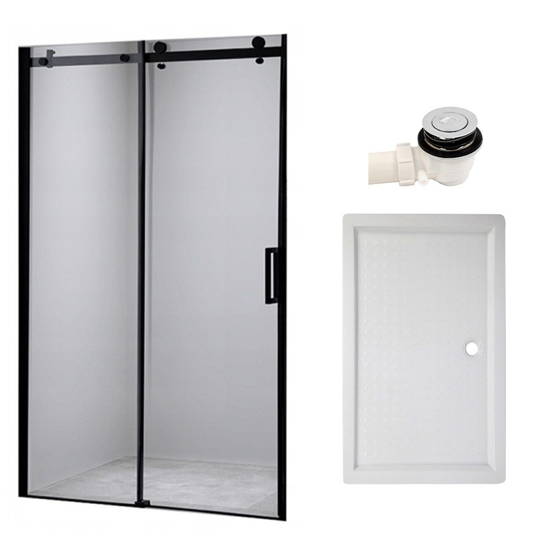 DRZWI PRYSZNICOWE Z BRODZIKIEM SH03B/SXL03C CZARNE/BIAŁY 95-100/100x80 CM 8 MM DRZWI PRYSZNICOWE Z BRODZIKIEM SH03B/SXL03C CZARNE/BIAŁY 95-100/100x80 CM 8 MM