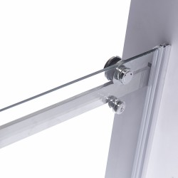 DRZWI PRYSZNICOWE Z BRODZIKIEM SH03D/ST03C CHROM/CZARNY 115-120/120x80 CM 8 MM