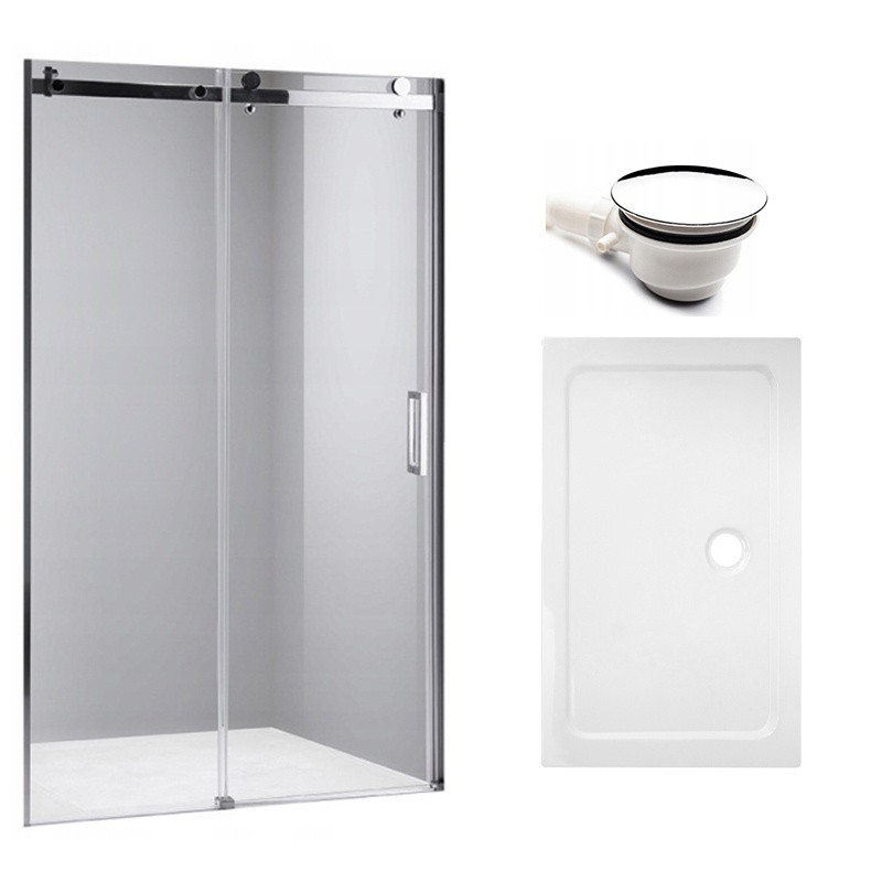 DRZWI PRYSZNICOWE Z BRODZIKIEM SH03D/ST04C CHROM/BIAŁY 115-120/120x90 CM 8 MM DRZWI PRYSZNICOWE Z BRODZIKIEM SH03D/ST04C CHROM/BIAŁY 115-120/120x90 CM 8 MM
