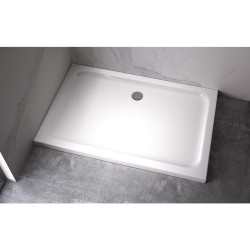 DRZWI PRYSZNICOWE Z BRODZIKIEM SH03D/ST04C CHROM/BIAŁY 115-120/120x90 CM 8 MM