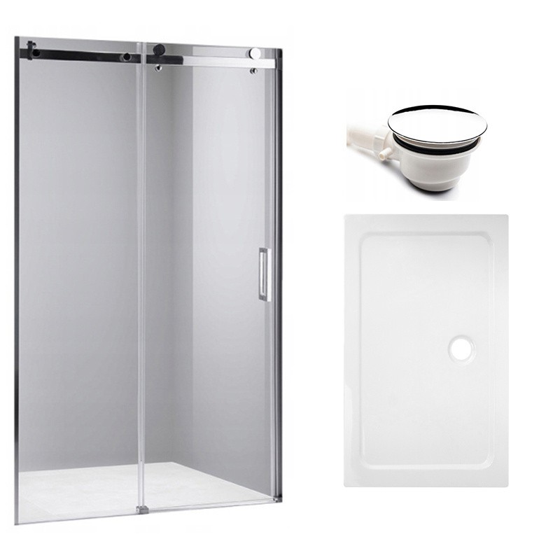 DRZWI PRYSZNICOWE Z BRODZIKIEM SH03D/ST05E CHROM/BIAŁY 115-120/120x70 CM 8 MM DRZWI PRYSZNICOWE Z BRODZIKIEM SH03D/ST05E CHROM/BIAŁY 115-120/120x70 CM 8 MM