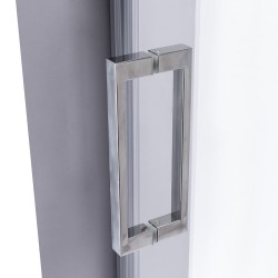 DRZWI PRYSZNICOWE Z BRODZIKIEM SH03D/ST05E CHROM/BIAŁY 115-120/120x70 CM 8 MM