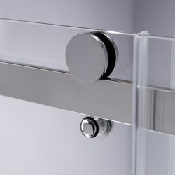 DRZWI PRYSZNICOWE Z BRODZIKIEM SH03D/ST05E CHROM/BIAŁY 115-120/120x70 CM 8 MM