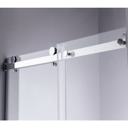 DRZWI PRYSZNICOWE Z BRODZIKIEM SH03D/ST05E CHROM/BIAŁY 115-120/120x70 CM 8 MM