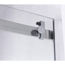 DRZWI PRYSZNICOWE Z BRODZIKIEM SH03D/ST05E CHROM/BIAŁY 115-120/120x70 CM 8 MM
