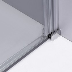 DRZWI PRYSZNICOWE Z BRODZIKIEM SH03D/ST06C CHROM/CZARNY 115-120/120x100 CM 8 MM