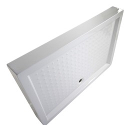 DRZWI PRYSZNICOWE Z BRODZIKIEM SH03D/SXL03E CHROM/BIAŁY 115-120/120x80 CM 8 MM