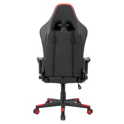 FOTEL GAMINGOWY BIUROWY OBROTOWY FURY CZARNO/CZERWONY SKÓRA PU