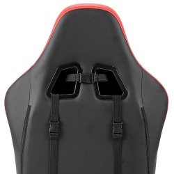 FOTEL GAMINGOWY BIUROWY OBROTOWY FURY CZARNO/CZERWONY SKÓRA PU