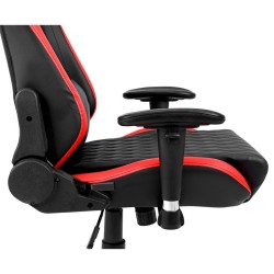 FOTEL GAMINGOWY BIUROWY OBROTOWY FURY CZARNO/CZERWONY SKÓRA PU