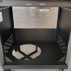 GRILL OGRODOWY GAZOWY Z POKRYWĄ I PÓŁKAMI ZEUS-B CZARNY RUSZT ŻELIWNY 11,5KW