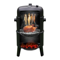 GRILL OGRODOWY WĘGLOWY WĘDZARNIA OGRODOWA Z TERMOMETREM 3W1 VL12 CZARNY