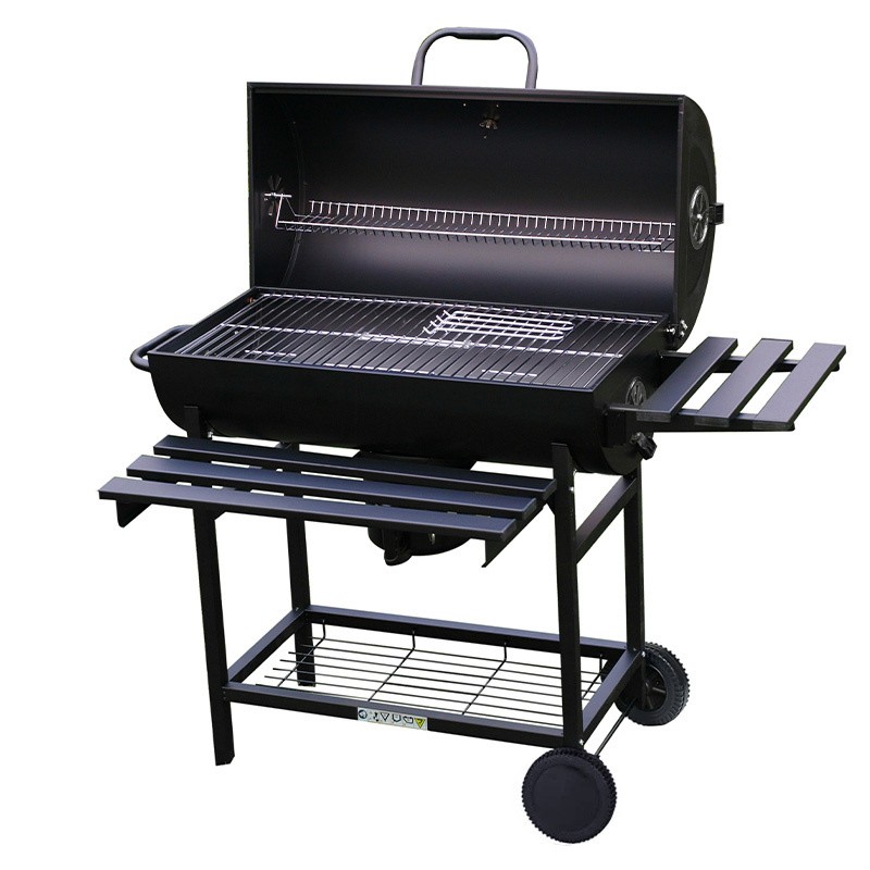 GRILL OGRODOWY WĘGLOWY Z POKRYWĄ I PÓŁKAMI VL09-A1 CZARNY GRILL OGRODOWY WĘGLOWY Z POKRYWĄ I PÓŁKAMI VL09-A1 CZARNY