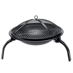 GRILL OGRODOWY WĘGLOWY Z POKRYWĄ VL07 CZARNY