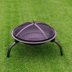 GRILL OGRODOWY WĘGLOWY Z POKRYWĄ VL07 CZARNY